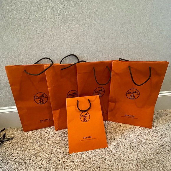 Lot of 5 Hermes Shopping Bags - Picture 2 of 3